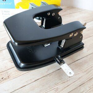 Sparco Paper Punch Two Hole Black 00785 Metal 30 Sheet Capacity ¼” Hole Size